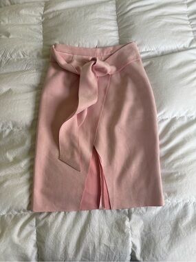Tie-Waist Pink Pencil Skirt